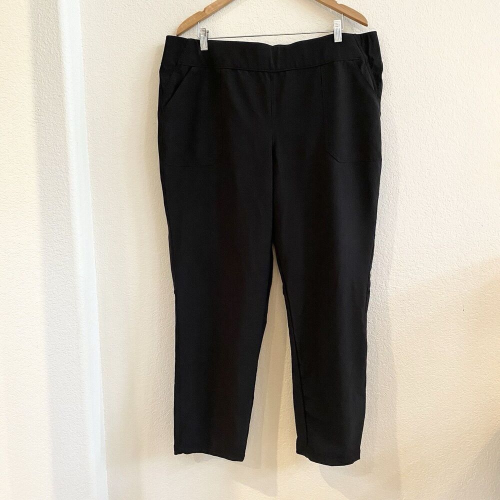 Original Weatherproof Vintage Women's XXL Pull On Slim Pant Pockets Black EUC